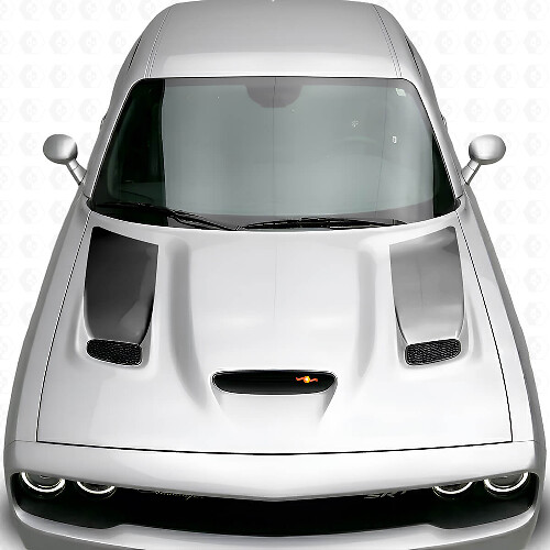 Kit de décalcomanie en vinyle pour insert d'évent de capot à bande noire pour Dodge Challenger 2015+