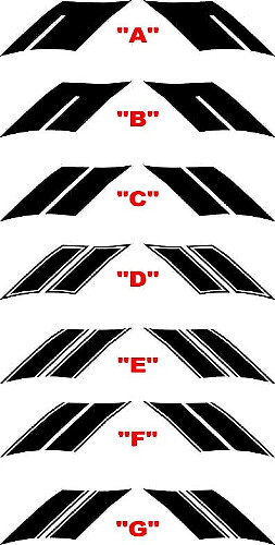 Bandes latérales hachurées pour garde-boue Chevrolet Camaro 2016 et plus
