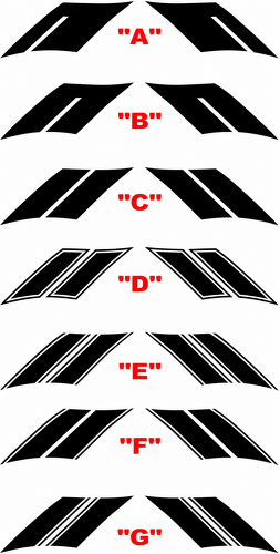 Mirrored Twin Hash Stripe Pair Aile Autocollant vinyle pour Chevrolet Camaro 2016-2024
