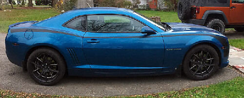 Kit de Stickers Vinyle Rayures Latérales Style Hockey pour Chevrolet Camaro 2010-15