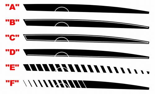 Fuel Door Contour Accent Stripe Pair Aile arrière Autocollant vinyle pour Chevrolet Camaro 2010-2015
