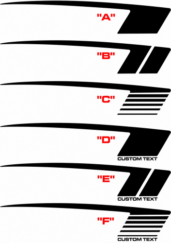 COPO Style Hockey Stripe Pair Latéral Autocollant vinyle pour Chevrolet Camaro 2010-2015