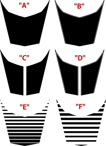 ZL1 Wide Center Scoop Accent Options — Autocollant vinyle (capot) pour Chevrolet Camaro 2017-2024
