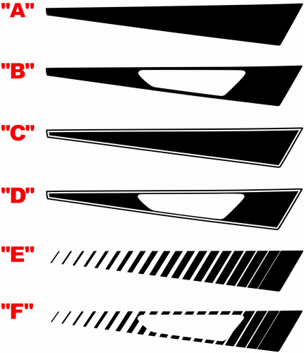 Vent Cutout Spear Stripe Pair Capot Autocollant vinyle pour Chevrolet Camaro 2016-2024