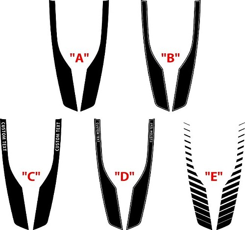 ZL1 Spear Accent Stripe Options Custom Text — Autocollant vinyle (capot) pour Chevrolet Camaro 2017-2024