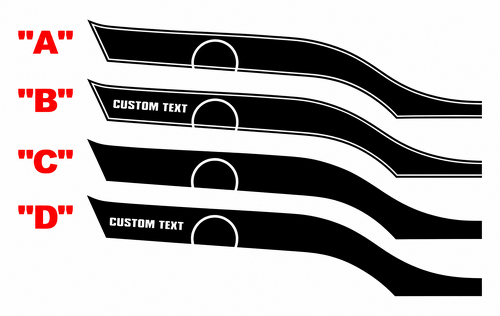 Modern Y Style Custom Text Stripe Pair Latéral Autocollant vinyle pour Chevrolet Camaro 2010-2015