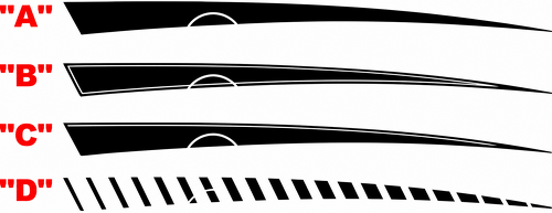 Stinger Fuel Door Contour Stripe Pair Aile arrière Autocollant vinyle pour Chevrolet Camaro 2010-2015