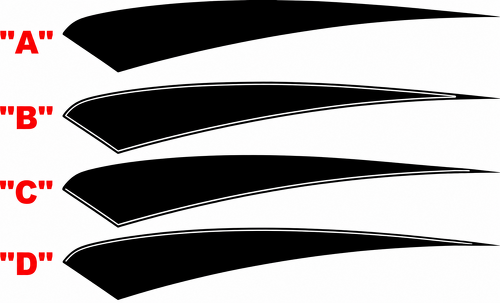 Upper Quarter Tapered Accent Stripe Pair Aile arrière Autocollant vinyle pour Chevrolet Camaro 2010-2015