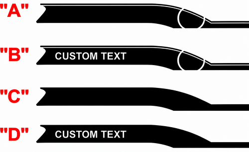 CUSTOM TEXT Modern Sport Side Stripe Pair Latéral Autocollant vinyle pour Chevrolet Camaro 2016-2024