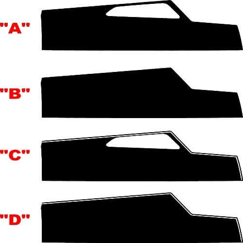 T Shape Vent Cutout Panel Pair Capot Autocollant vinyle pour Chevrolet Camaro 2016-2024
