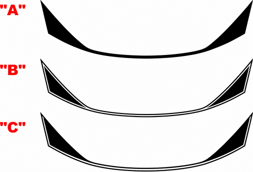 Curved Accent Stripe Options — Autocollant vinyle (becquet arrière) pour Chevrolet Camaro SS 2016-2024