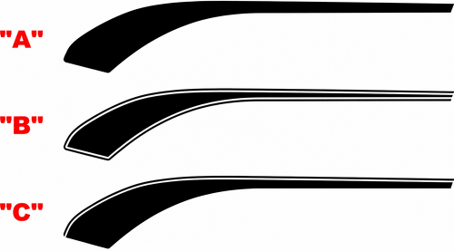 Hockey Accent Stripe Pair Aile avant Autocollant vinyle pour Chevrolet Camaro 2016-2024