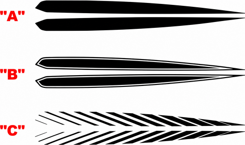 Upper Quarter Panel Spear Pair Aile arrière Autocollant vinyle pour Chevrolet Camaro 2016-2024