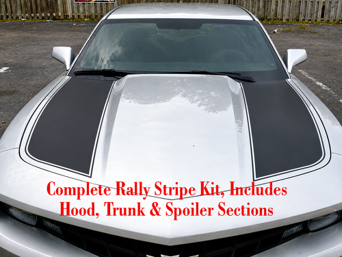 Outer Edge Rally Stripe Kit with Spoiler Sections Capot Coffre Autocollant vinyle pour Chevrolet Camaro 2010