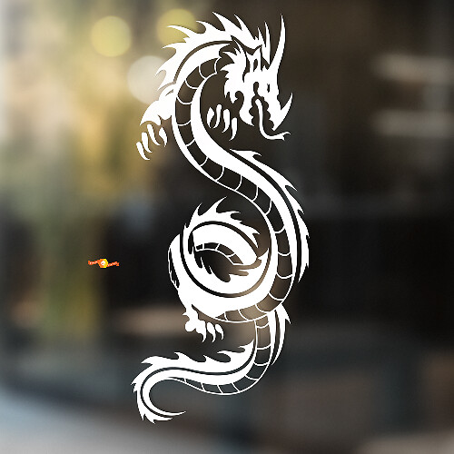 Autocollant Vinyle Universel Dragon Asiatique Courbé