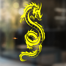 Autocollant Vinyle Universel Dragon Asiatique Courbé_4