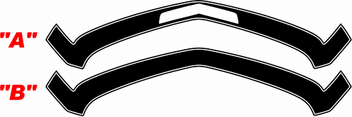 1967 SS Style Angular Nose Stripe Options — Autocollant vinyle (pare-chocs avant) pour Chevrolet Camaro 2010-2013