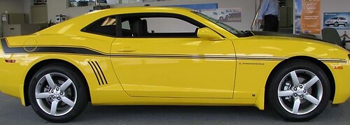 2010 et plus Chevrolet Camaro « Y » Sport Style côté et capot Stripe Kit autocollants en vinyle

