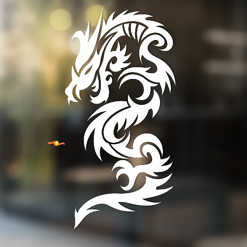 Autocollant vinyle universel Dragon avec motif tribal