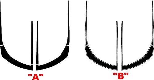 2016 et plus Chevrolet Camaro Front Fascia ZL1 Style Accent Stripes convient aux autocollants en vinyle LT / RS / SS
