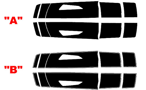 2016 et plus Chevrolet Camaro SS Factory Style Twin Rally Hood, Trunk et Spoiler Stripes Autocollants en vinyle
