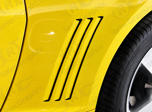 Style II Triple Vent Accent Pair — Autocollant vinyle (aile arrière) pour Chevrolet Camaro 2010-2015