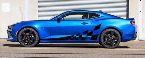 Checker Flag Side Accent Stripe Kit — Autocollant vinyle (côté, bas de caisse) pour Chevrolet Camaro 2016-2024