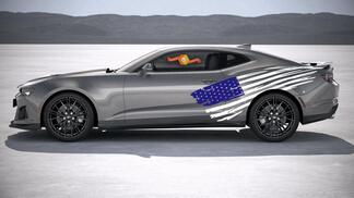 Paire de USA Side Accent American Flag Stripe Kit Universal Fit pour de nombreux véhicules 2 couleurs
