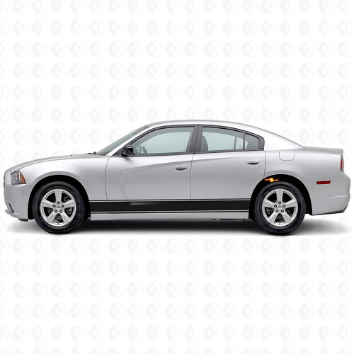 Paire 2011 - 2014 Charger Rocker Panel Stripe Kits Vinyl Stickers Stickers_1