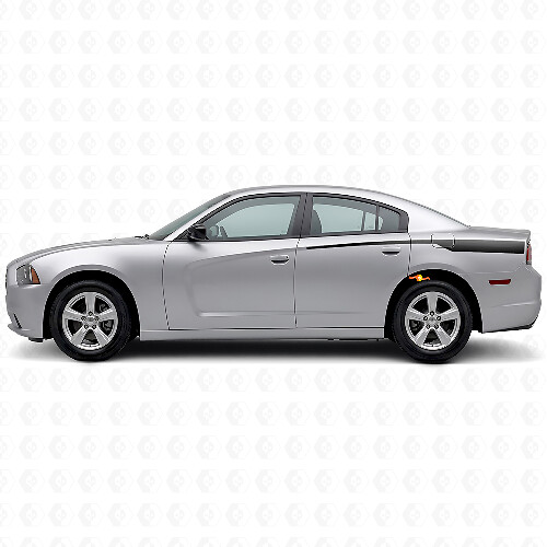 Bande télescopique autocollant vinyle latéral arrière pour Dodge Charger 2011-2014
