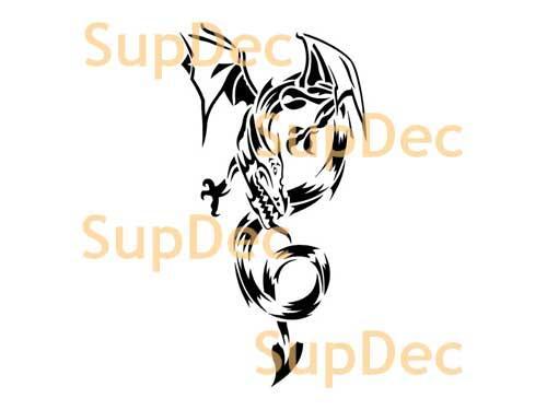 Autocollant mural en vinyle Dragon, pour fenêtre et salle de bains, #28
