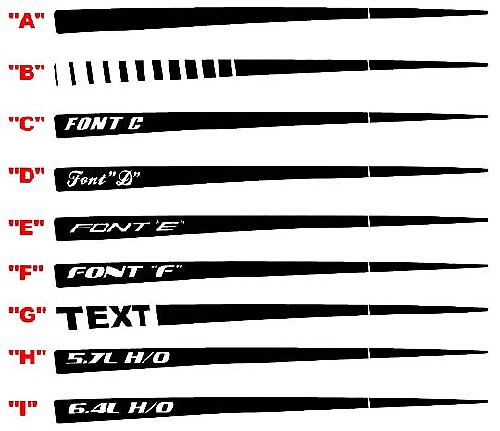 Kit de bandes de panneau arrière 2 pour Dodge Charger Daytona