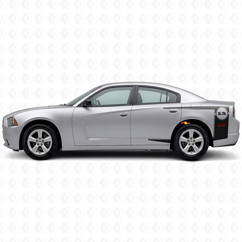 Autocollant vinyle contour rayé 5.7L pour côté de caisse Dodge Charger 2011-2014