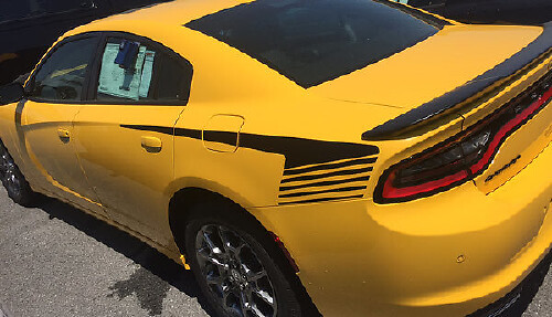 Kit d'autocollants en vinyle bande style hockey pour panneau latéral Dodge Charger 2015+