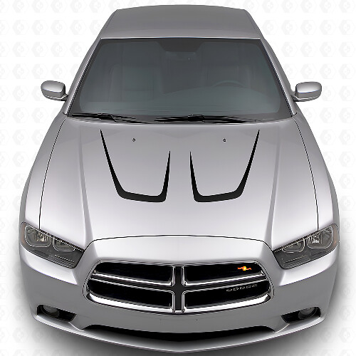 Kit de décalcomanies en vinyle à double cambrure pour capot Dodge Charger 2011-2014