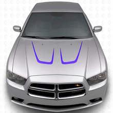 Kit de décalcomanies en vinyle à double cambrure pour capot Dodge Charger 2011-2014_2
