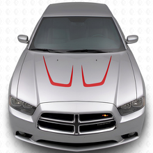 Kit de décalcomanies en vinyle à double cambrure pour capot Dodge Charger 2011-2014_3