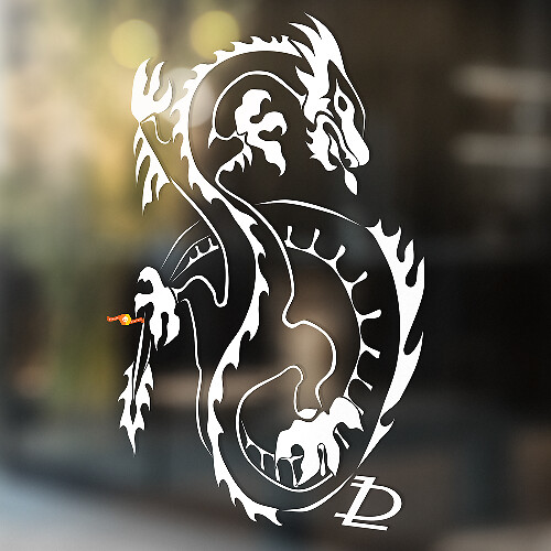 Autocollant Vinyle Universel Style Asiatique Dragon