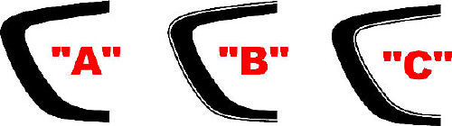 Kit de bandes d'accent latérales festonnées 2 pour Dodge Charger