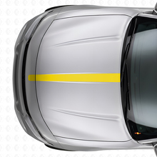 Autocollant en vinyle rayure fine droite pour capot Dodge Charger_5