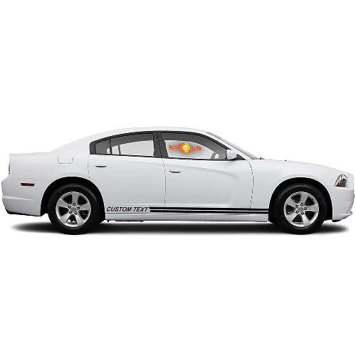Texte personnalisé avec autocollant vinyle latéral à double bandes pour Dodge Charger 2011-2014