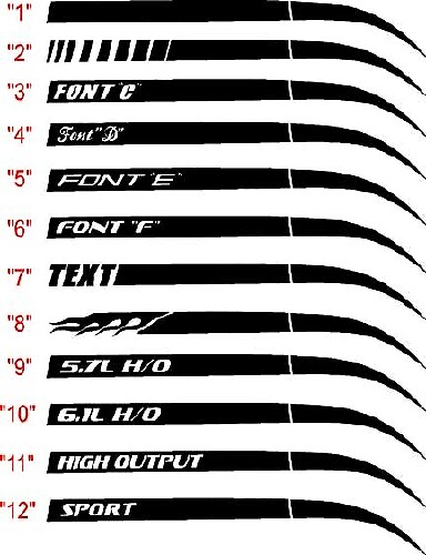 Kit de décalcomanies vinyles bandes de panneau arrière Stinger pour Dodge Charger 2006-2010