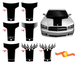2006-2010 Dodge Charger Kit d'autocollants de capot vintage en forme de 