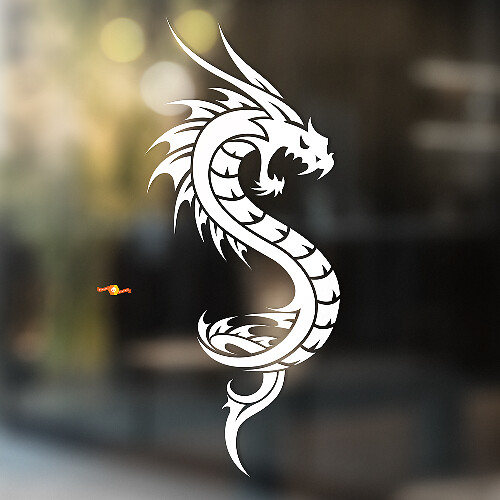 Autocollant Vinyle Universel Style Tribal Dragon Furieux