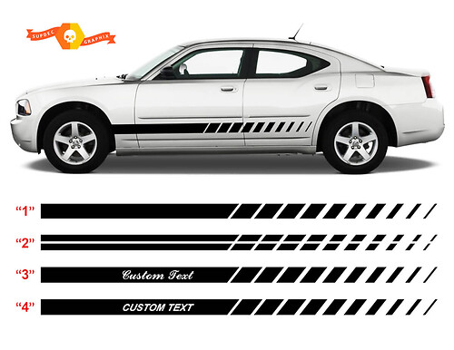 Autocollant Vinyle Latéral à Rayures Stroboscopiques Personnalisé pour Dodge Charger 2006-2010
