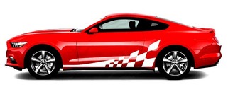 2015 & 2020 Mustang Side Accent Checker Flag Stripe Kit Vinyl Stickers Stickers