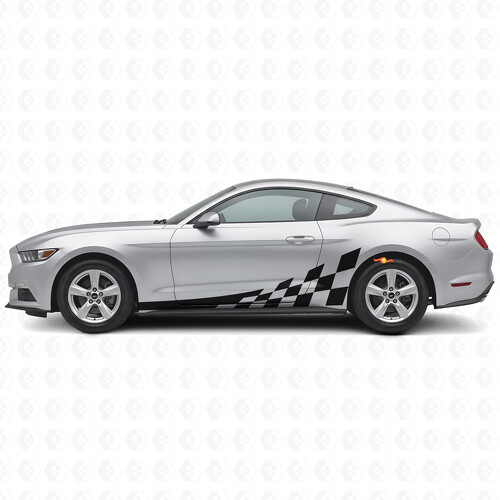 Kit de décalcomanies latérales en vinyle à rayures style damier pour Musclecar Musclecarmodel 2015-20