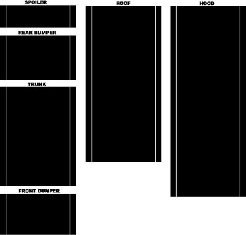 2010 & 2020 Ford Mustang Super Snake Style Stripe Kits Autocollants en vinyle