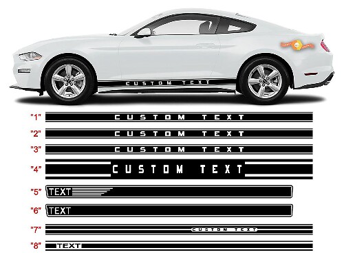 Kit de décalcomanies en vinyle pour bandes latérales personnalisées pour Musclecar Mustang 2005-2020