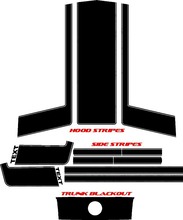 2010 - 2020 Ford Mustang BOSS Hood & Stripe Kit avec Trunk Blackout inclus Autocollants en vinyle 2